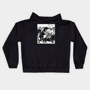 Man and Donkey Fight Kids Hoodie